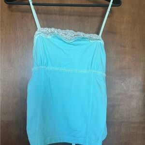 Y2K babydoll tank teal